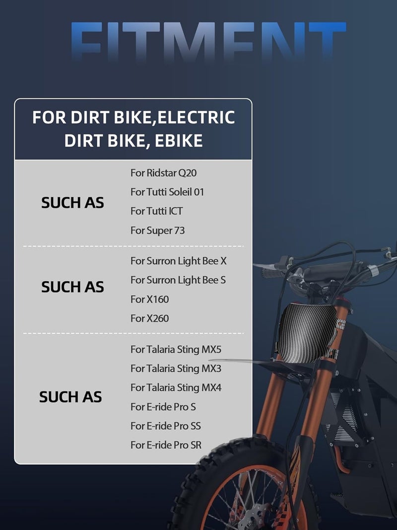 BAOUFF Front Number Plate for Ebike,8.78″*6.69″ Plate Replacement for Ridstar Q20/Tutti Soleil 01/Surron Light Bee/Talaria Sting MX3 MX4 MX5/E Ride Pro/Super 73/X160/X260 - Imitation Carbon Fiber - Image 2